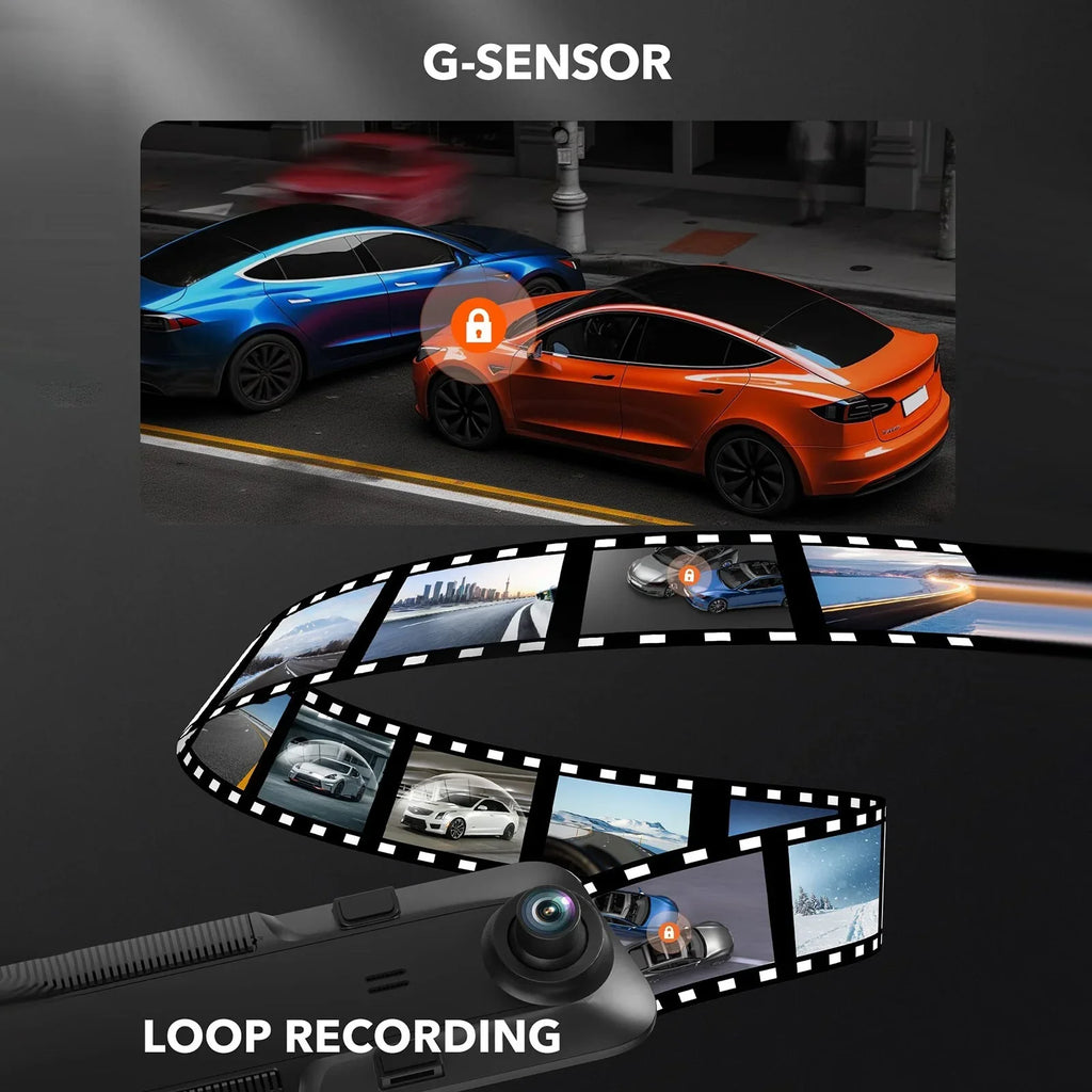 12" 4K Mirror Dash Cam, 2160P WiFi Rear View Mirror Dash Cam with 1440P Rear Camera, WiFi Dual Dash Camera for Cars with Parking Assist, G-Sensor, 64GB TF Card & GPS - Perfect for your project