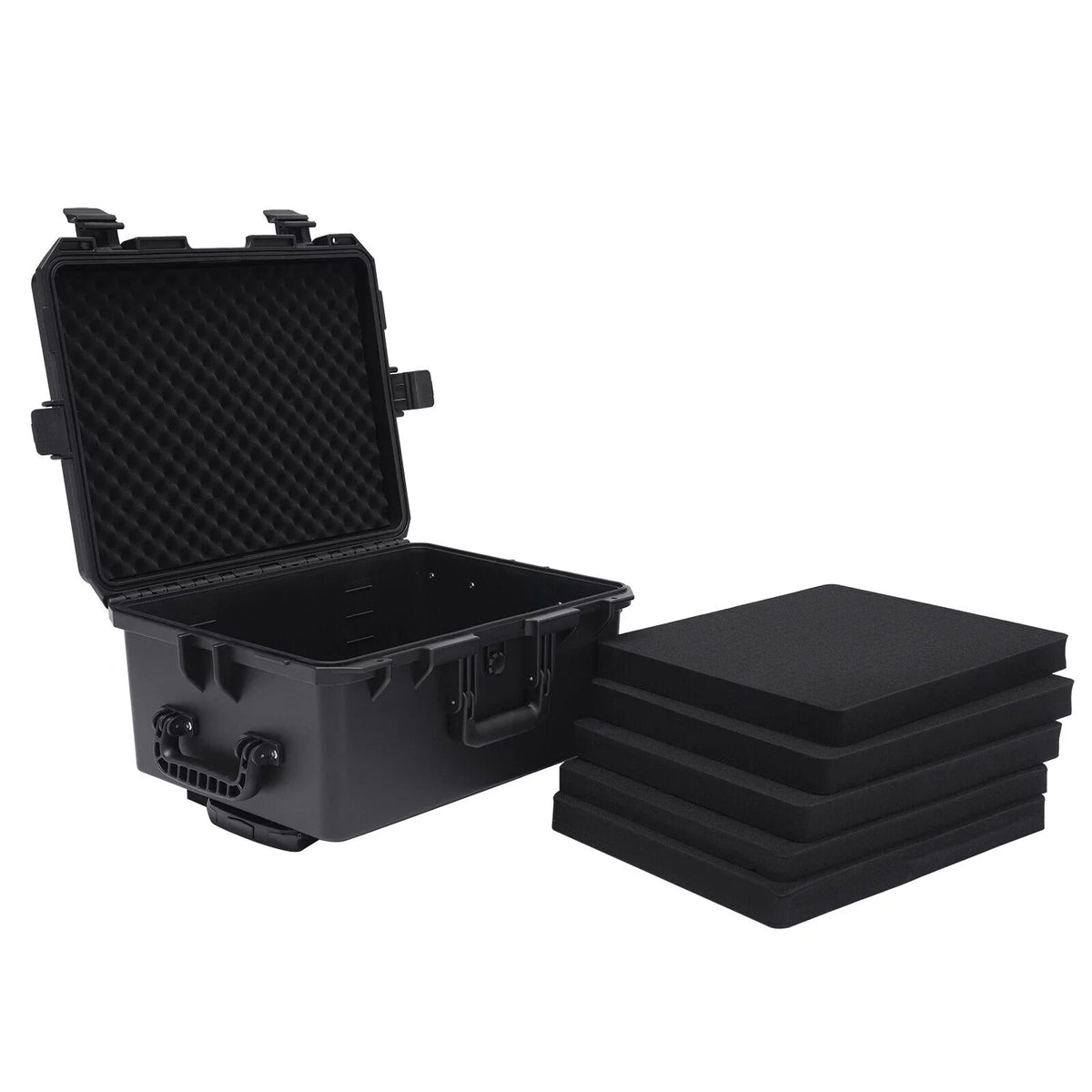 Miumaeov Large Portable Protective Water and Shock Resistant Hard Case Camera Tools Equipment Laptop Hard Case Box with Wheels and Handle with 5 Layers Foam Black 16.7" x 12" x 21.25" - Perfect for your project