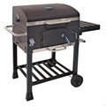 Przenośny grill węglowy z wędzarnią 102x65x104 cm – stal. Czarny(Por omisión)