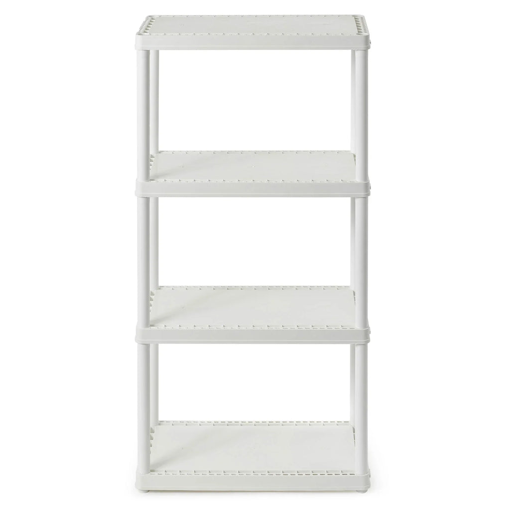 Gracious Living 4 Shelf Set Height Light Duty Storage Unit, White (2 Pack) - Perfect for your project