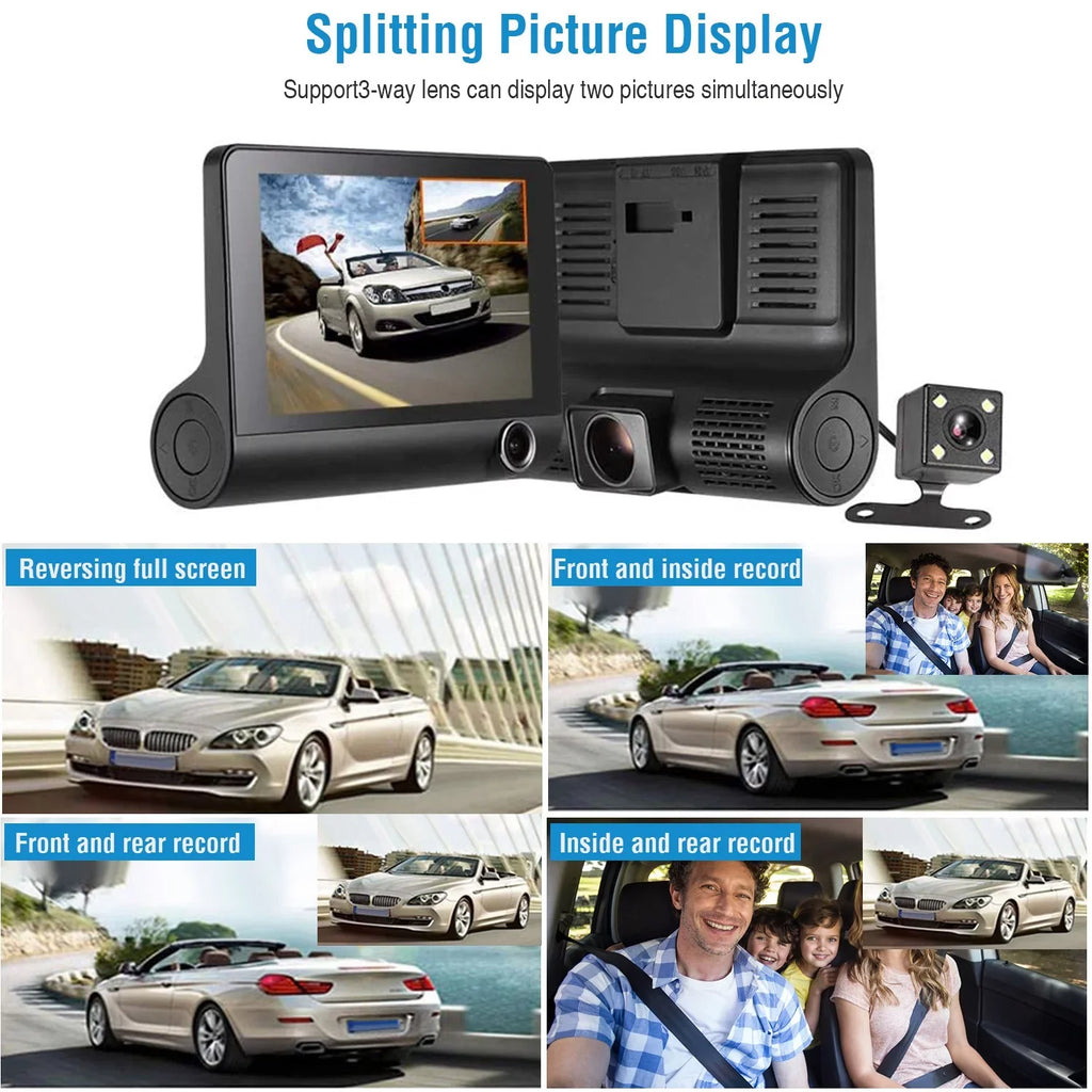 iMouTEK 1080P Touch Screen Car Dash 4in Cam Dash Camera Front and Rear Camera with G-Sensor Loop Recording Motion Detection - Perfect for your project