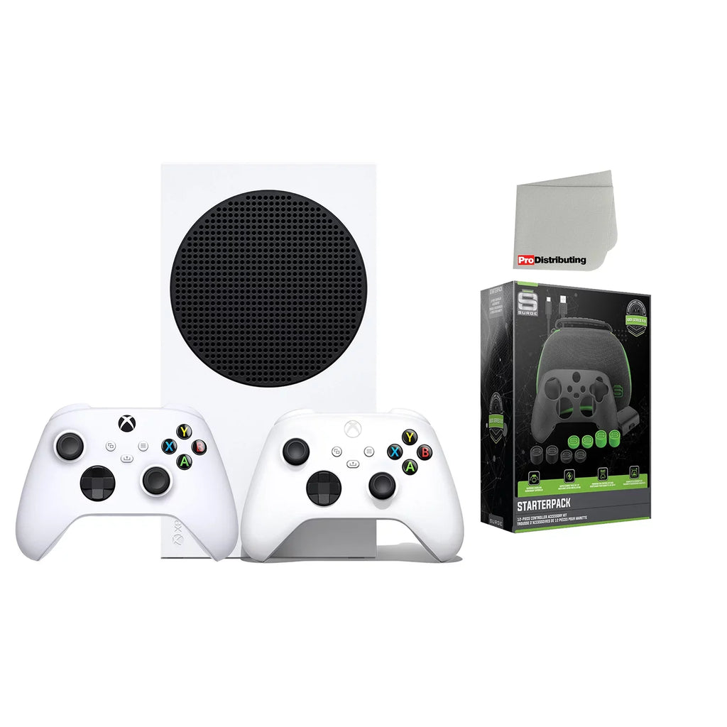 Xbox Series S 512GB Digital Console with Extra Wireless Controller - Robot White - Powerpack Battery/Charge Cable Bundle with Microfiber Cleaning Cloth - Perfect for your project
