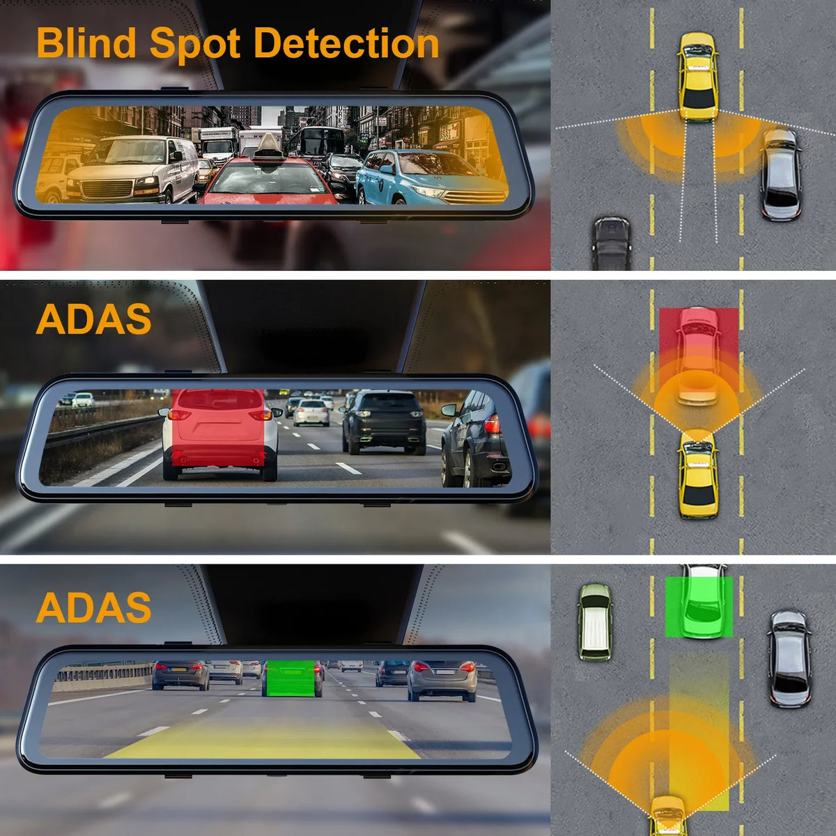 Top-quality Rexing M2 Smart Mirror Dash Cam with BSD ADAS