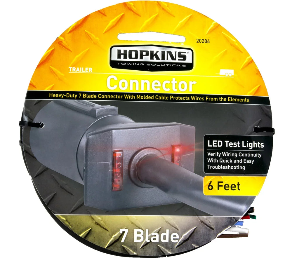 Top-quality Hopkins Towing Solution 20286 LED Test 7 Blade Trailer End Molded Cable
