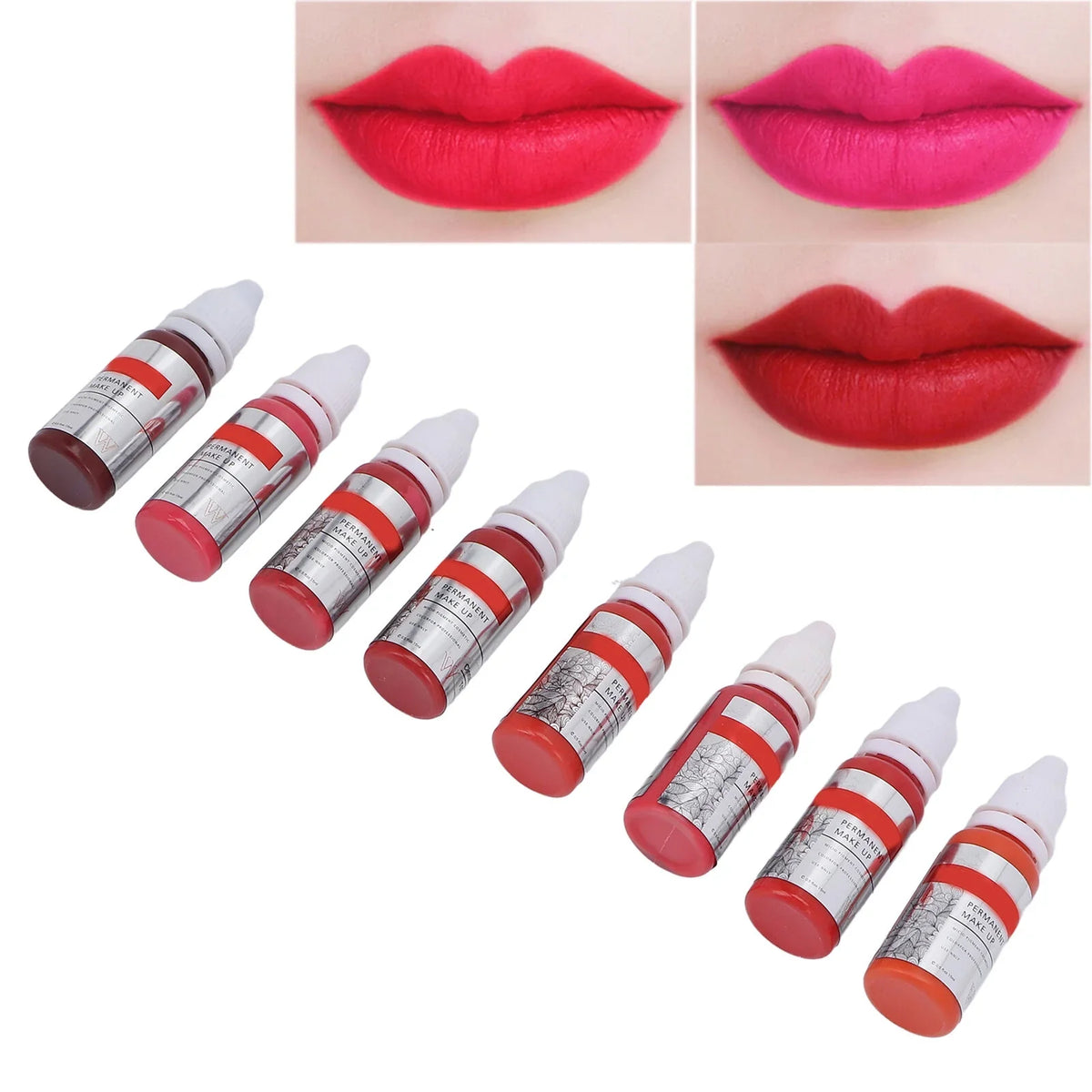 120ml Makeup Tattoo Ink Semi Permanent Lip Microblading Pigment Color 8pcs