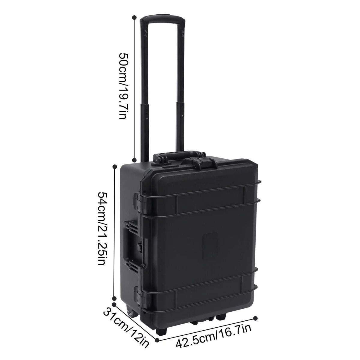 Miumaeov Large Portable Protective Water and Shock Resistant Hard Case Camera Tools Equipment Laptop Hard Case Box with Wheels and Handle with 5 Layers Foam Black 16.7" x 12" x 21.25" - Perfect for your project