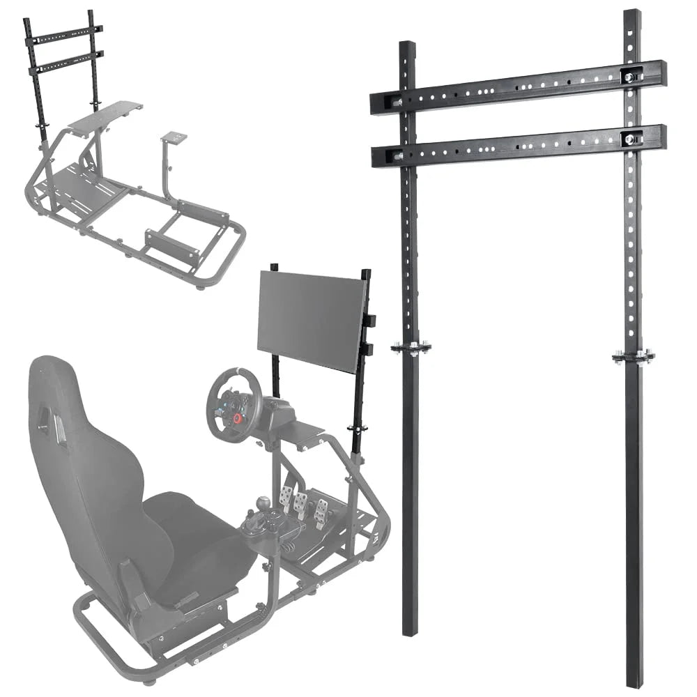 FEIRO Racing Simulator Cockpit Stand Display Frame fit for Logitech Thrustmaster,Fanatec, G25 G27 G29 G920 G923, Adjustable Monitor Bracket for Racing Cockpit Frame Without TV Seat Cockpit Stand