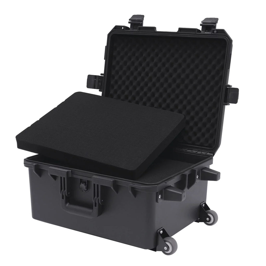 Miumaeov Large Portable Protective Water and Shock Resistant Hard Case Camera Tools Equipment Laptop Hard Case Box with Wheels and Handle with 5 Layers Foam Black 16.7" x 12" x 21.25" - Perfect for your project