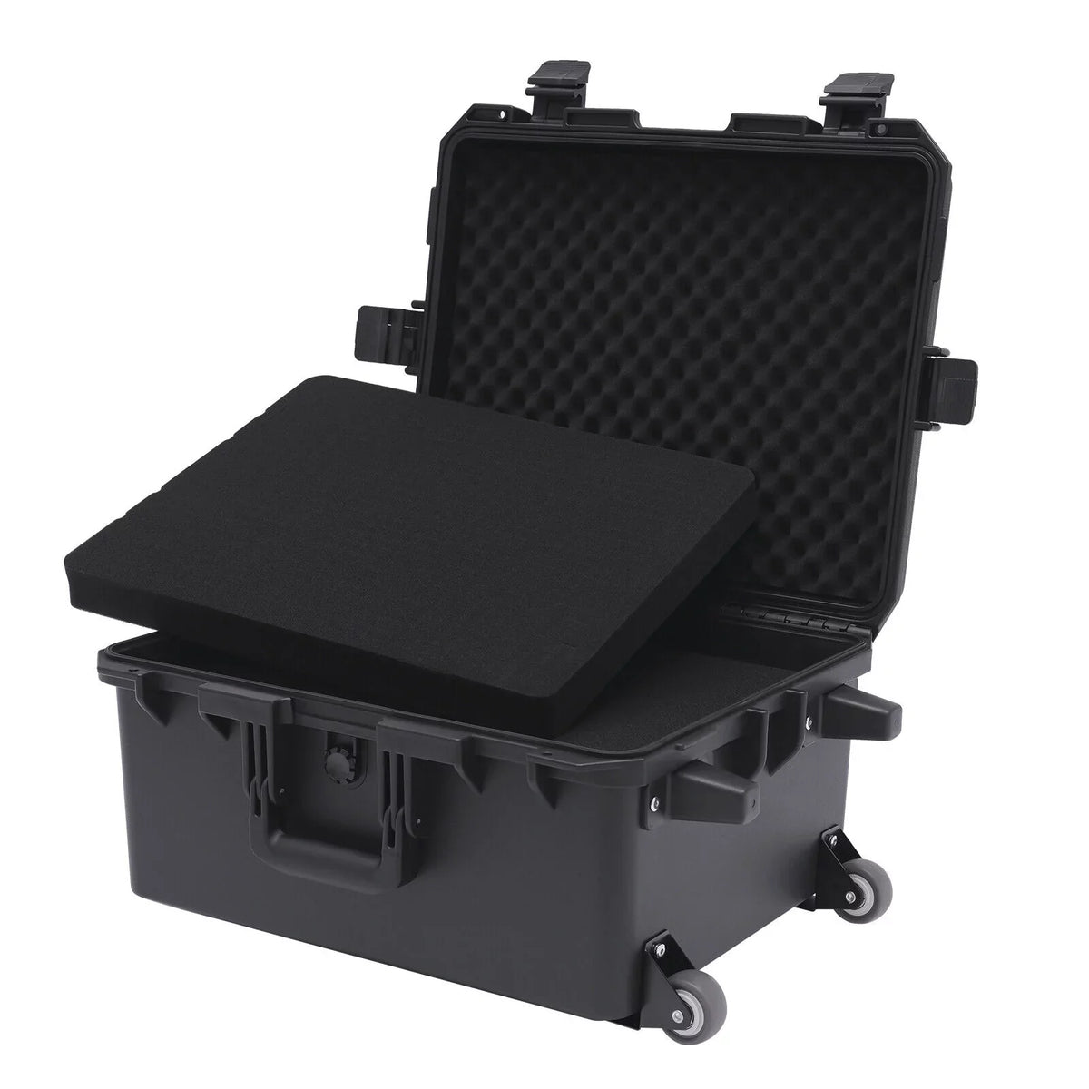 Miumaeov Large Portable Protective Water and Shock Resistant Hard Case Camera Tools Equipment Laptop Hard Case Box with Wheels and Handle with 5 Layers Foam Black 16.7" x 12" x 21.25" - Perfect for your project