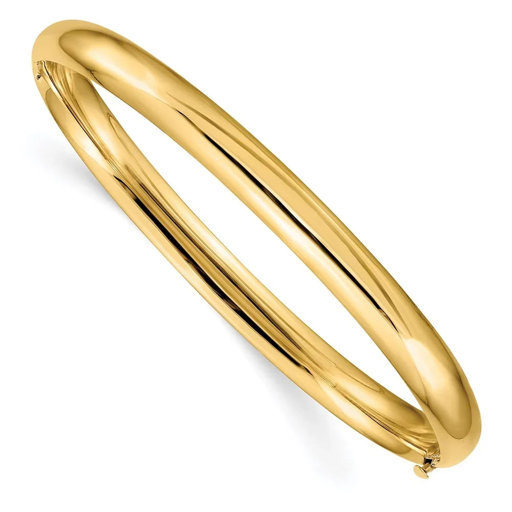 14k 4/16 High Polished Hinged Bangle Bracelet QHP4/16 - Perfect for your project
