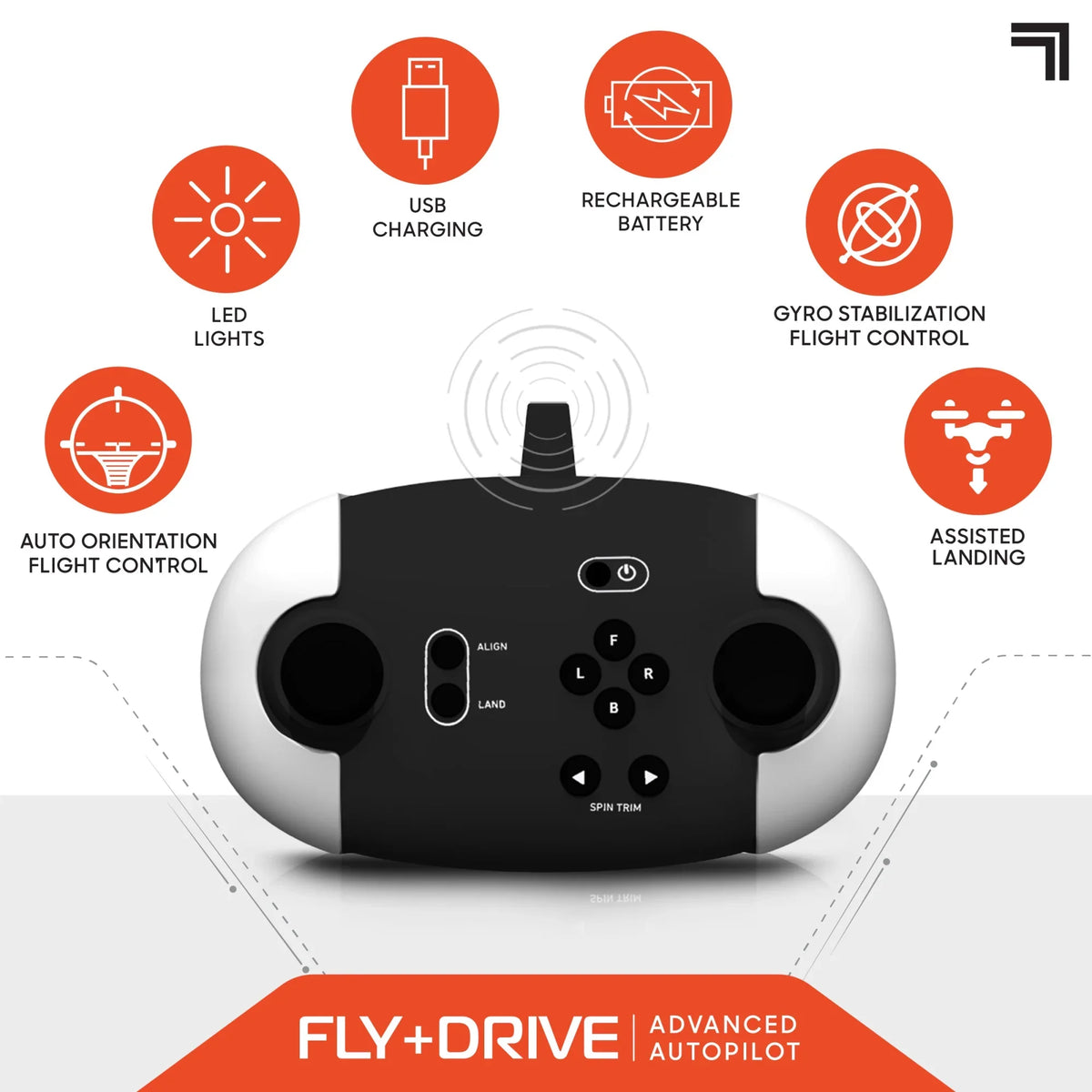 Top-quality SHARPER IMAGE Rechargeable Dual Function Fly + Drive Drone RC, 250ft Long Range Control and 215ft Max Altitude, 5in