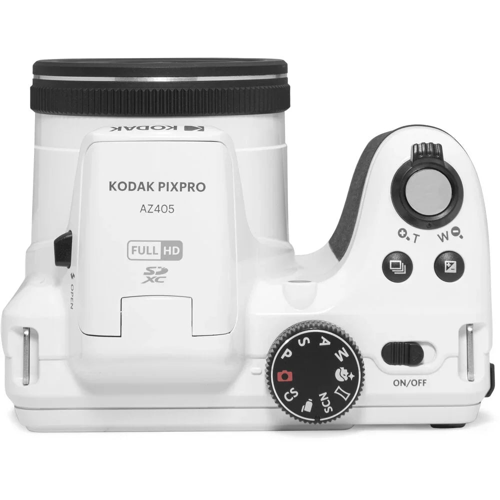 Kodak PIXPRO AZ405 Digital Camera (White)+ Extra Battery + LED - 32GB Kit