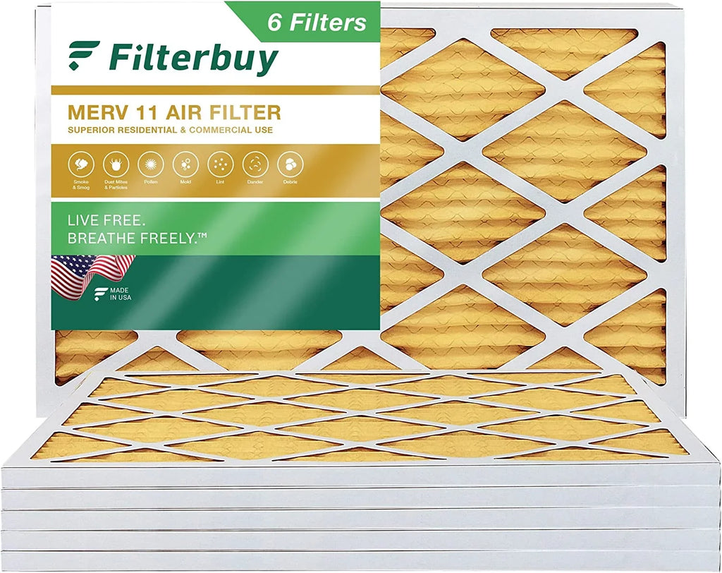 Filterbuy 20x30x1 MERV 11 Pleated HVAC AC Furnace Air Filters (6-Pack)