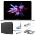 Apple Pro 13-inch (i5 1.4GHz, 128GB SSD) (Mid 2019, MUHQ2LL/A) - Silver Bundle with Black Zipper Sleeve + Laptop Starter Kit + Cleaning Kit (Refurbished)
