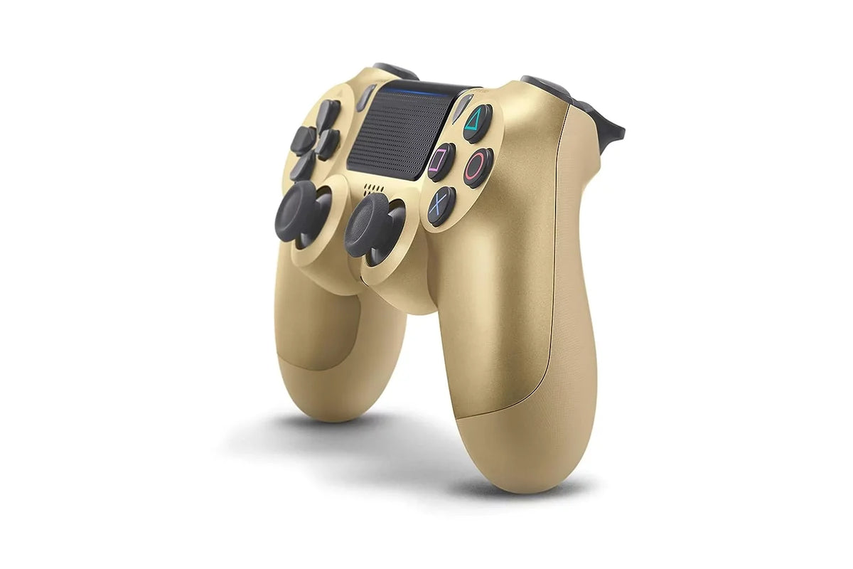 Top-quality PlayStation 4 DualShock Wireless Controller Bundle - Gold Blue - With Earbuds Like New with BOLT AXTION
