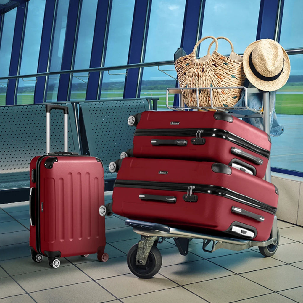 UBesGoo 3 Piece Set Suitcase Spinner Hardshell Lightweight TSA Lock