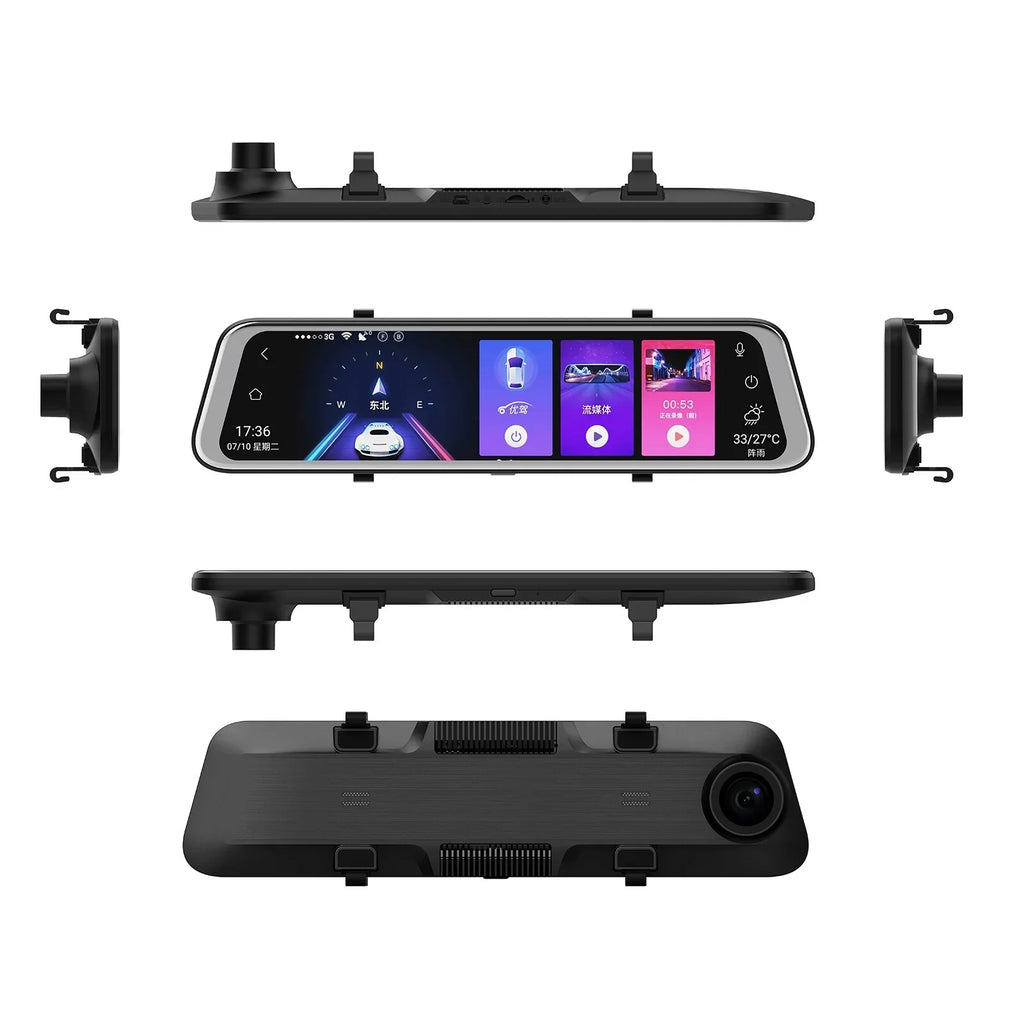 12" 4K Mirror Dash Cam, 2160P WiFi Rear View Mirror Dash Cam with 1440P Rear Camera, WiFi Dual Dash Camera for Cars with Parking Assist, G-Sensor, 64GB TF Card & GPS - Perfect for your project