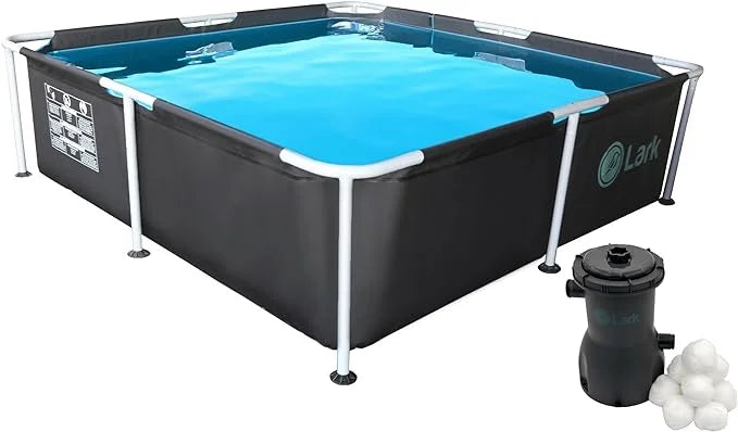 Lark 7' x 24" Square Metal Frame Splash Pool with 530 gallon Filtration Pump - Perfect for your project