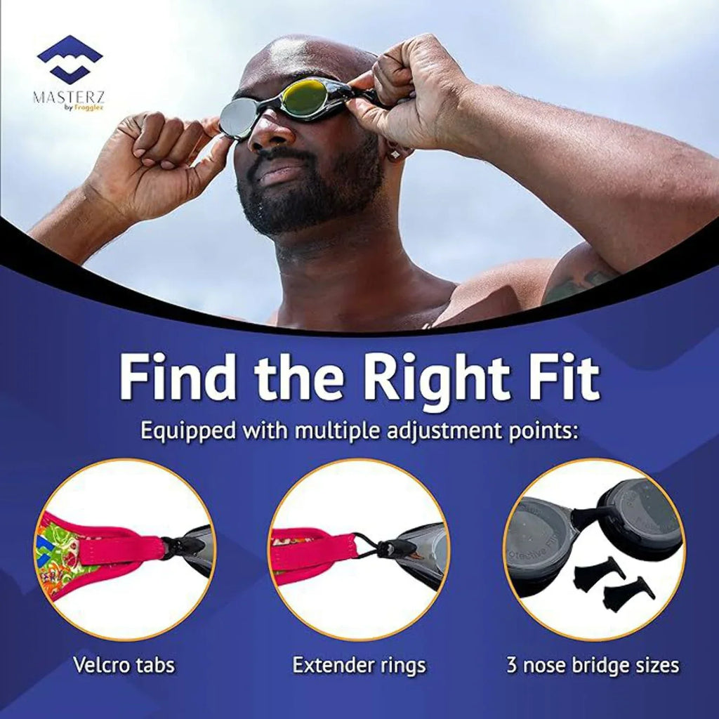 Frogglez Masterz Swim Goggles for Adults & Teens - Black
