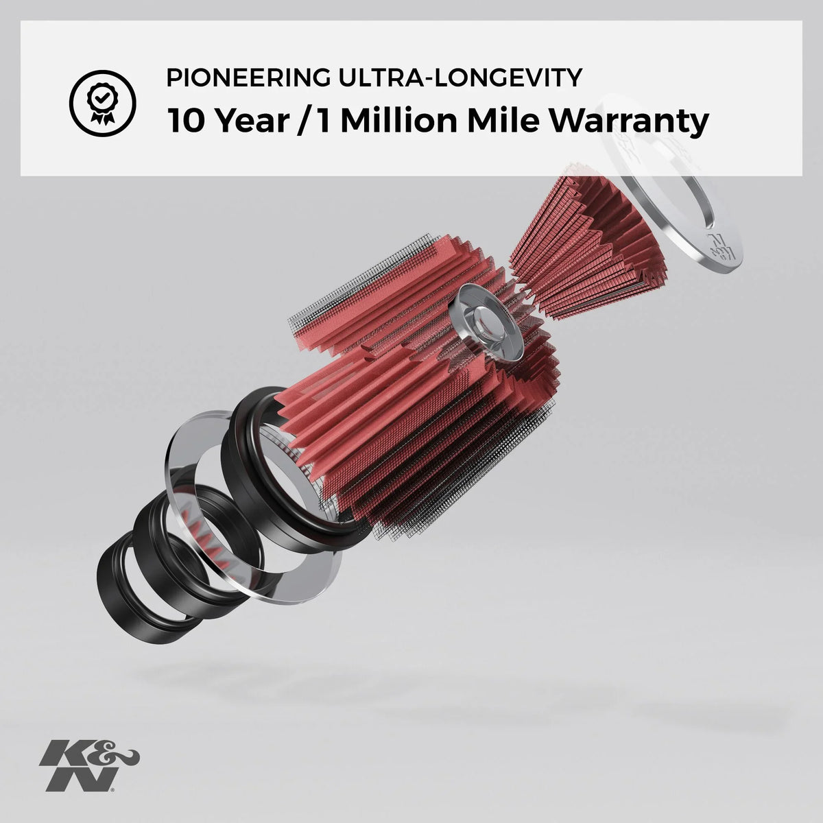 K&N Universal Clamp-On Air Filter: High Performance, Premium, Washable, Replacement Filter: Flange Diameter: 3 In, Filter Height: 6 In, Flange Length: 1.75 In, Shape: Round Tapered, RU-4180
