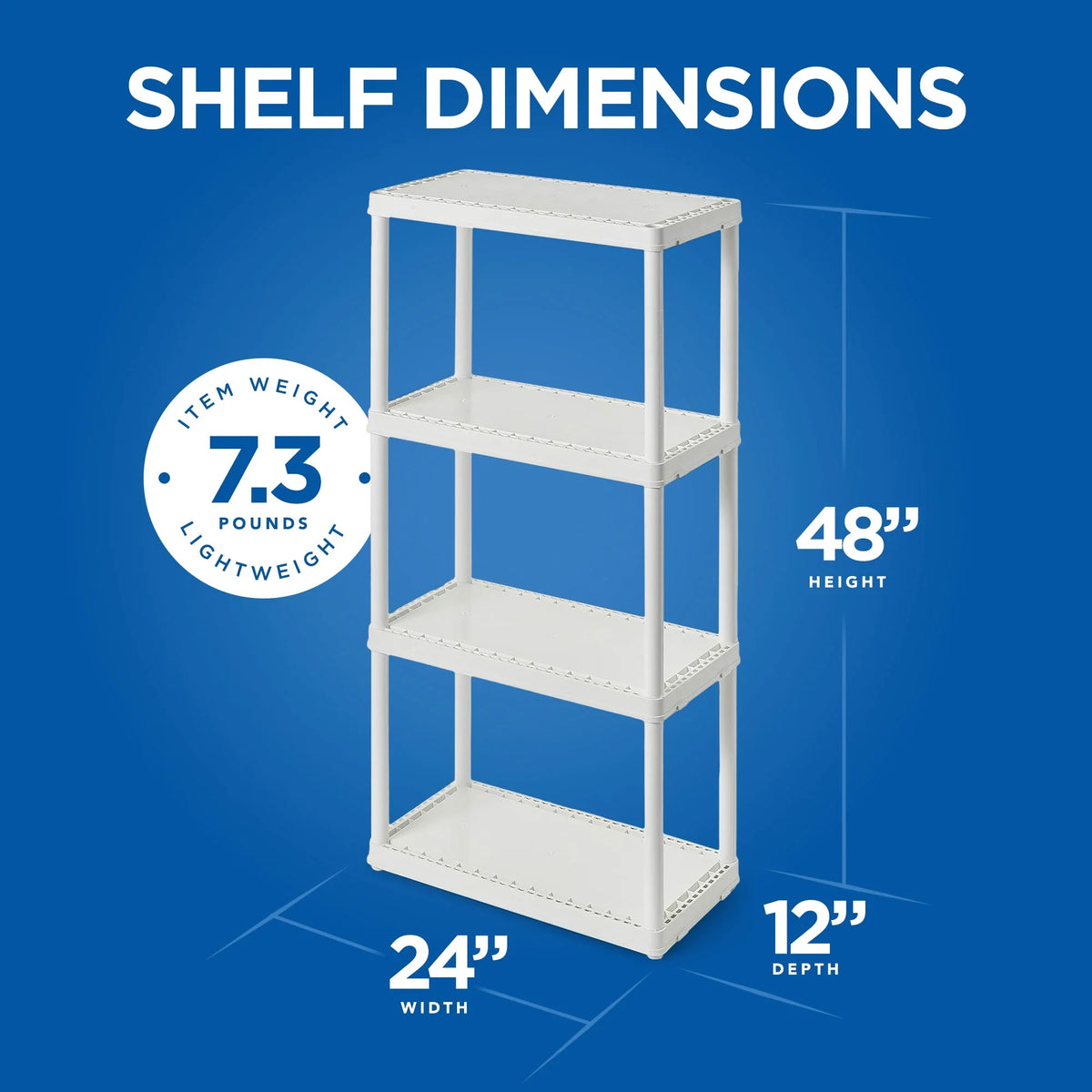 Gracious Living 4 Shelf Set Height Light Duty Storage Unit, White (2 Pack) - Perfect for your project