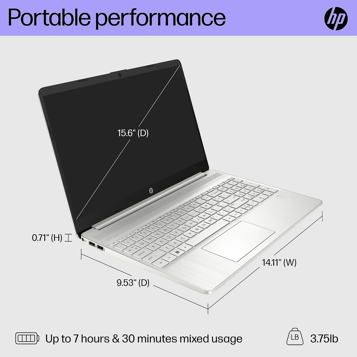 15.6" Laptop i3-1215U 8GB Memory 256GB SSD Windows 11 Home (8J0Z6UA#ABA)