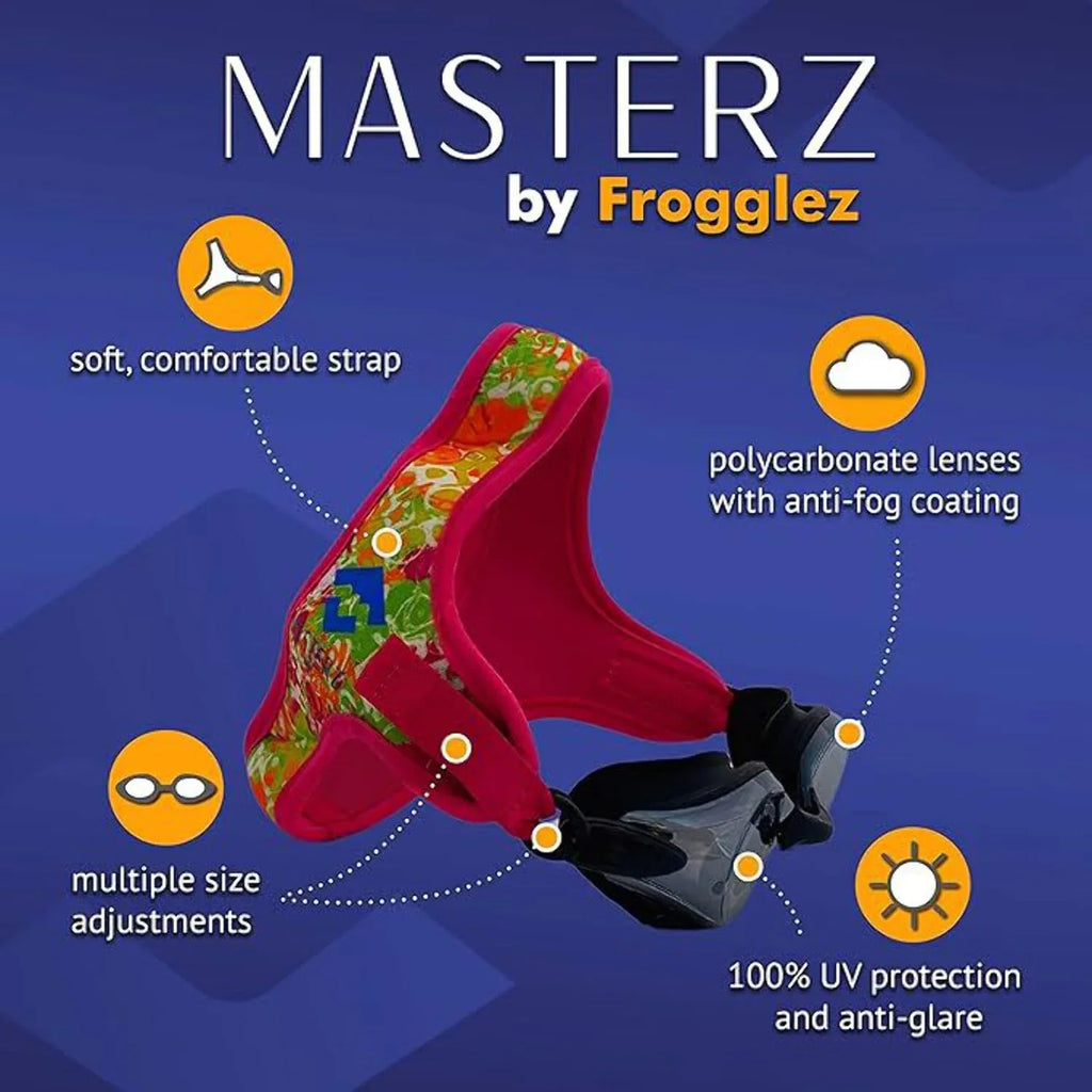 Frogglez Masterz Swim Goggles for Adults & Teens - Black