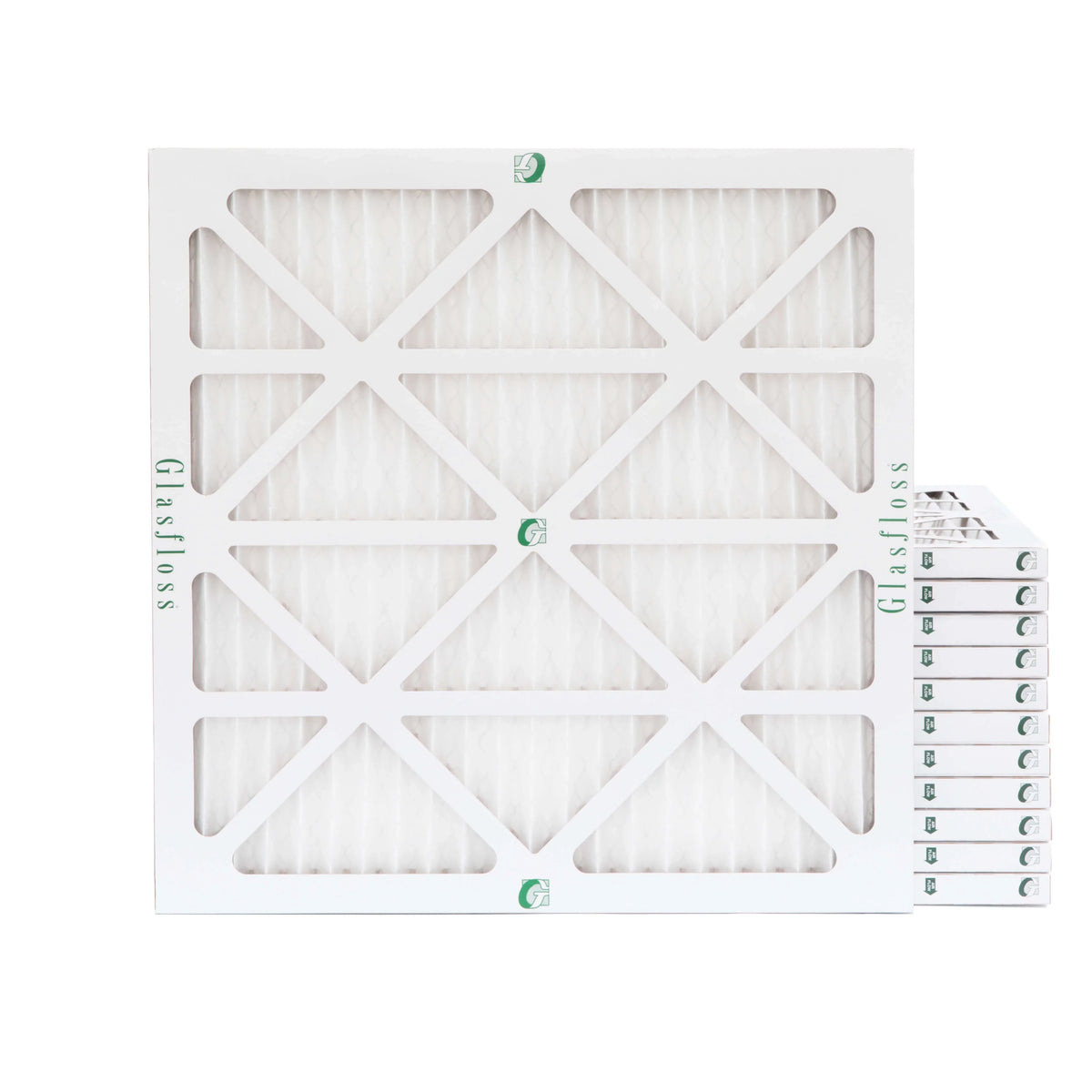 12 Pack of 12x12x1 MERV 13 Pleated Air Filters by Glasfloss. Actual Size: 11-1/2 x 11-1/2 x 7/8 - Perfect for your project