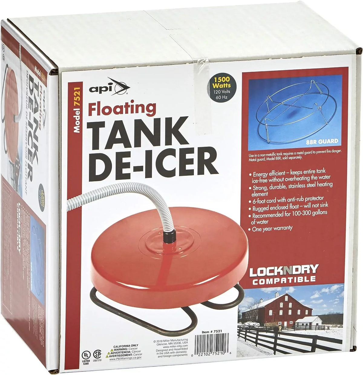 API Floating Water Tank Deicer Floating De-Icer, 1500 Watt - Perfect for your project