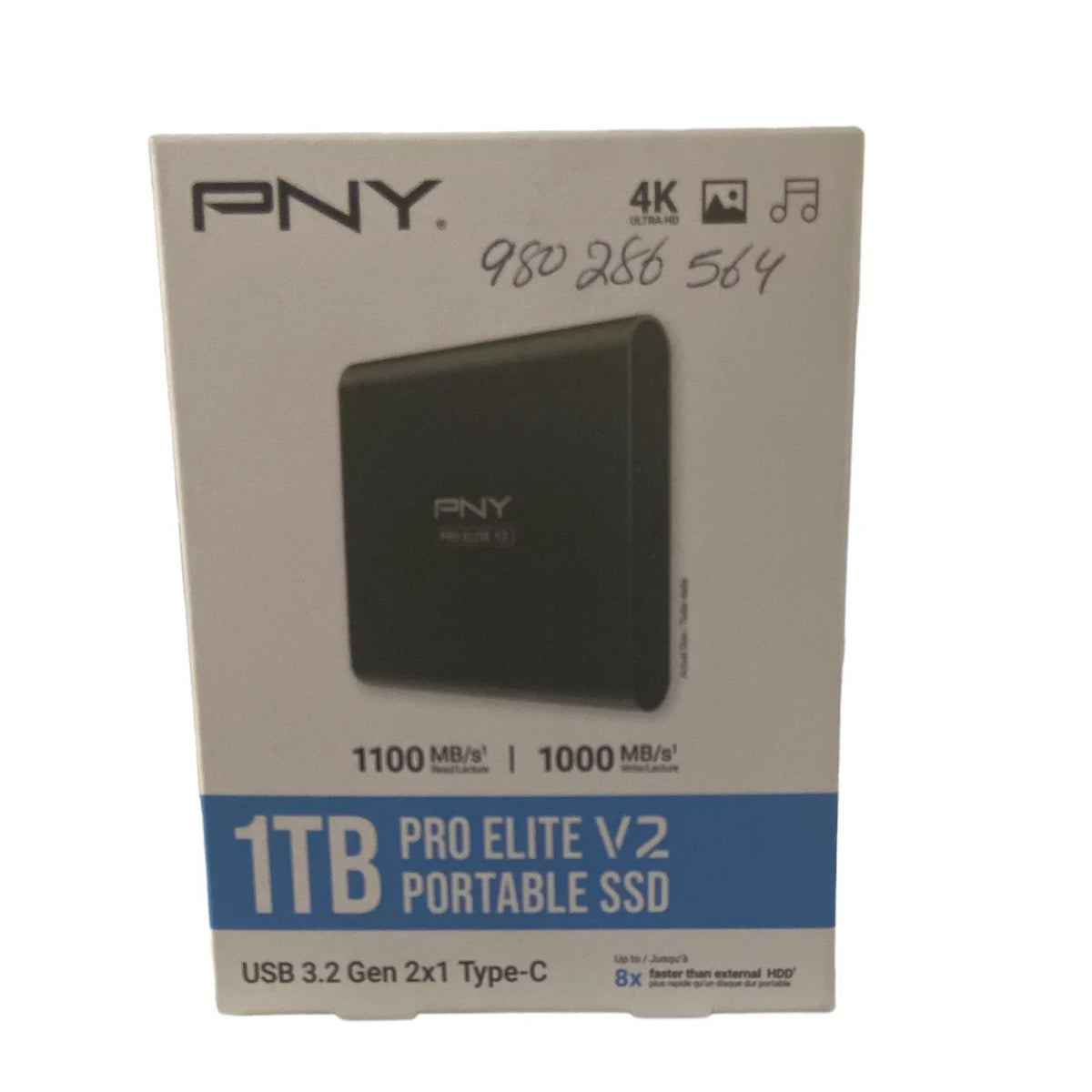 PNY Pro Elite V2 1TB USB 3.2 Gen 2x1 Type-C Portable Solid State Drive - Perfect for your project