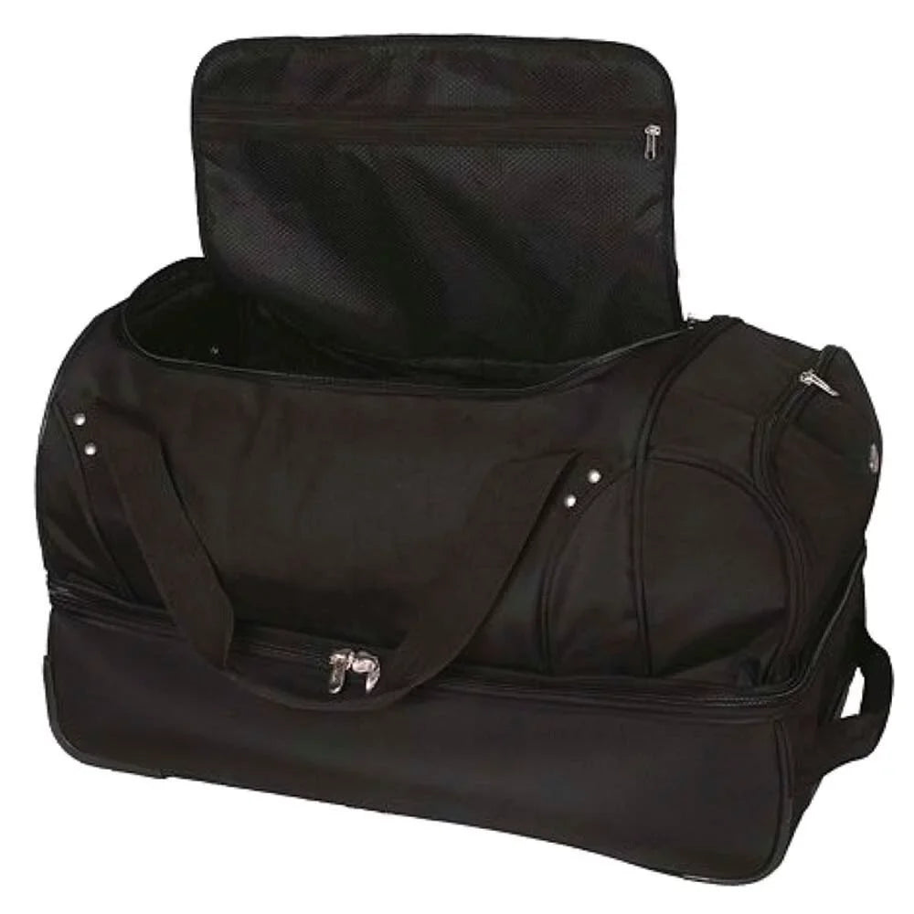 MOJO Wisconsin Badgers Black 27'' 2-Wheel Drop Bottom Rolling Duffel Bag - Perfect for your project