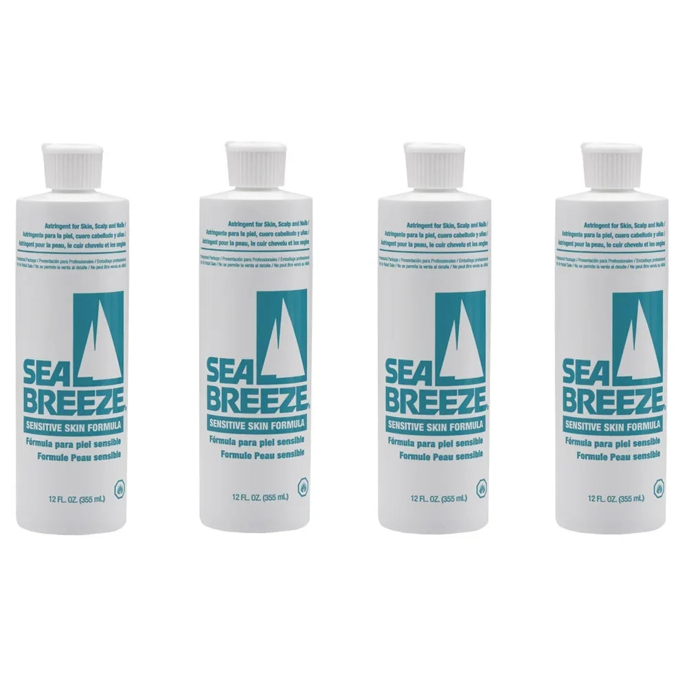 Sea Breeze Barber Astringent Skin, Scalp & Nails SENSITIVE SKIN 12 oz 4 x -SEP0405
