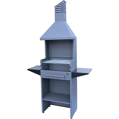 Flores Cortes - Grill ogrodowy na drewno i węgiel drzewny z okapem 800 mm. 3 wysokości(Por omisión)