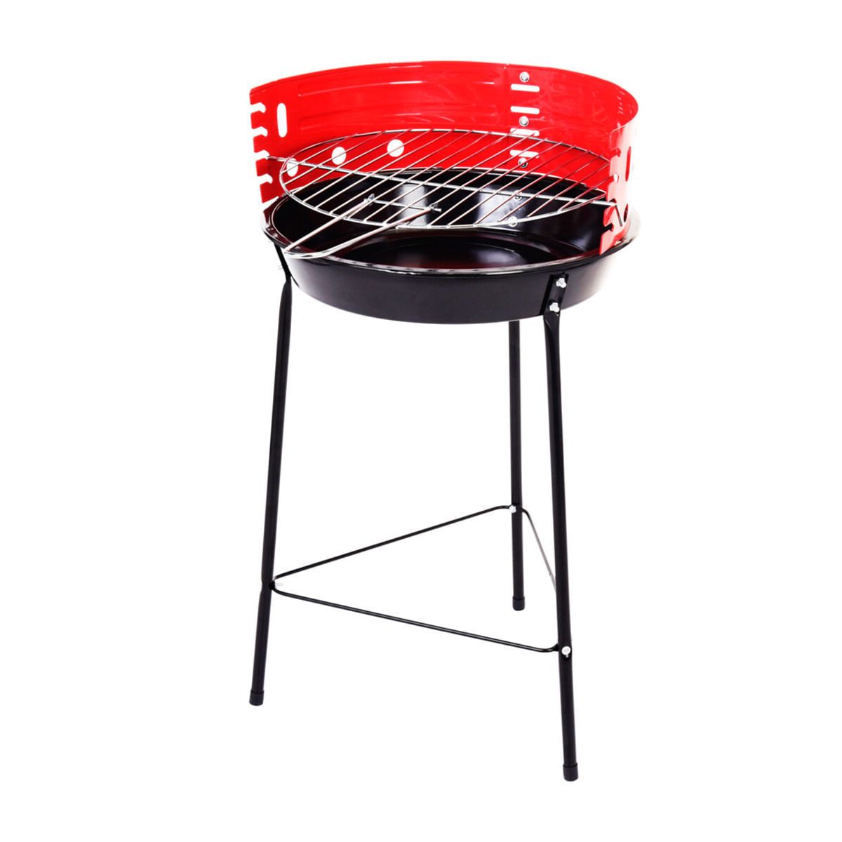 Grill stojący otwarty, czerwony/czarny, Ø33 cm(Por omisión)