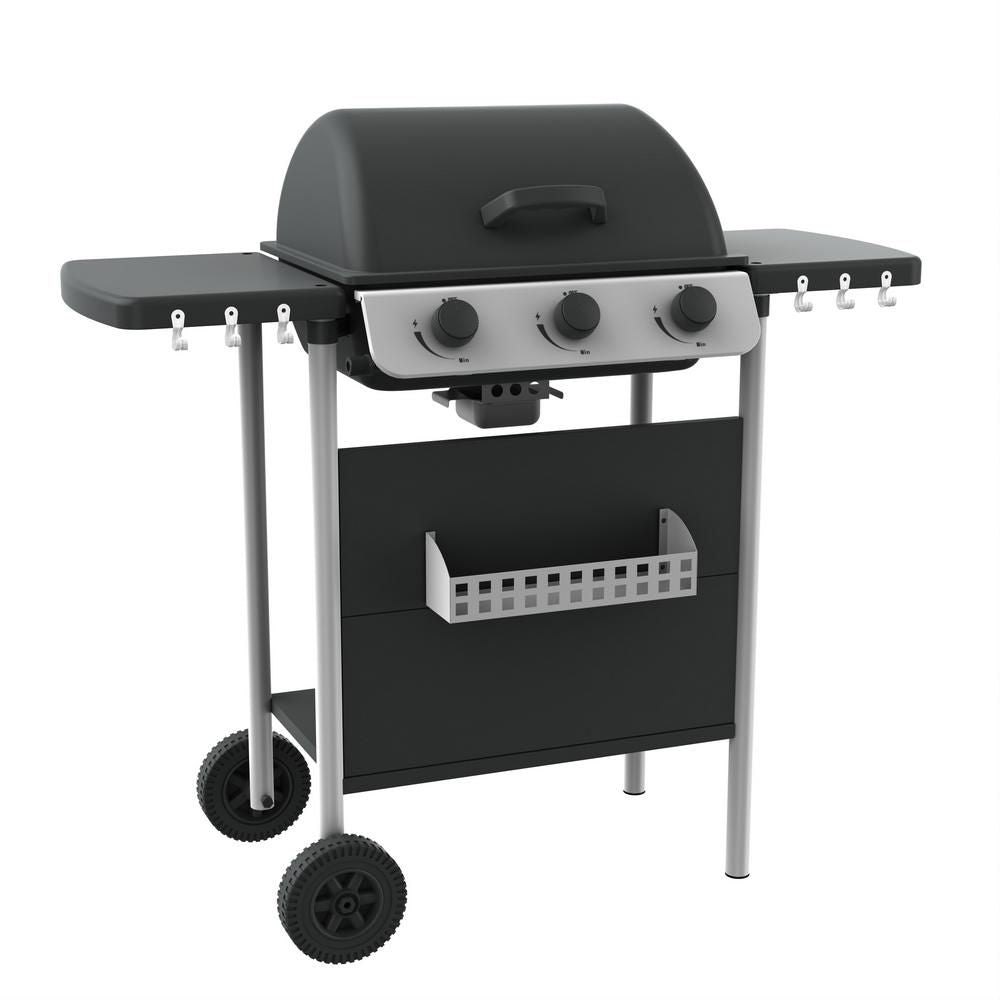 Grill gazowy Annika z 3 palnikami, stalowy, 105 x 49 x 100 cm, Ldk Garden(Por omisión)