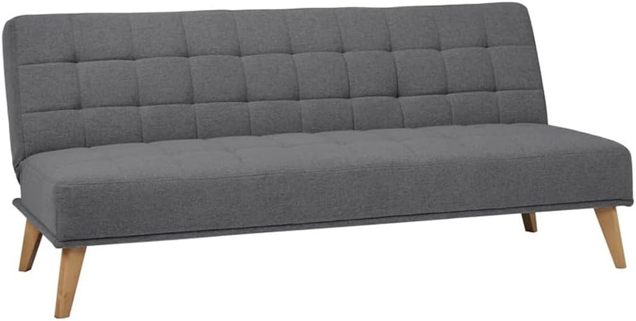 SHIITO | Model Versailles – Sofa rozkładana Click-Clack | Elegancja i wygoda spotykają się | Pikowane wykończenie w kolorze szarym | 189,5 x 88 x 89 cm(Gris)