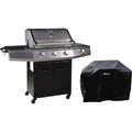Grill gazowy z diodami LED „Bingo 4” – 4 palniki (1 strona) – 14 kW + osłona ochronna – czarny(Por omisión)
